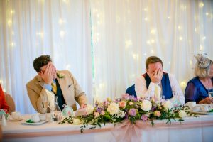 grooms are embarrassed by the speeches