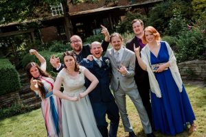 silly faces being pulled by the guests