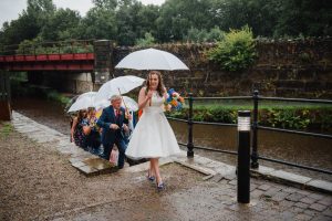 bride arrives by boat