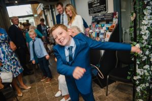 by dancing at wedding