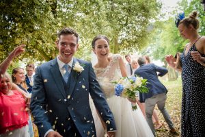 confetti thrown by guests