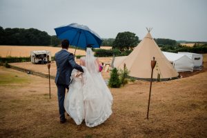 rainy tipi marquee wedding
