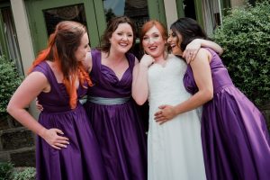 bridesmaids having fun
