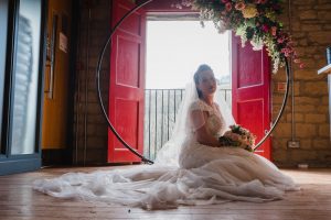 bride sitting portrait