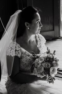 black and white portrait image