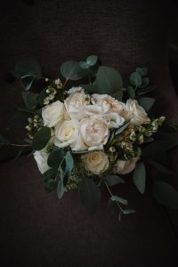 white roses wedding bouquet