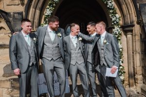 groomsmen waiting at church