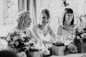black and white of the brides