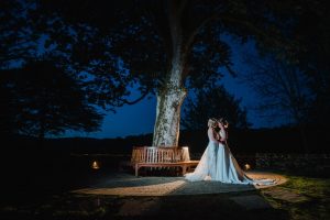 night portraits of wedding