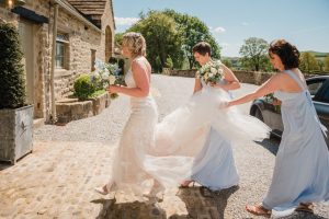 bride arrives for ceremony