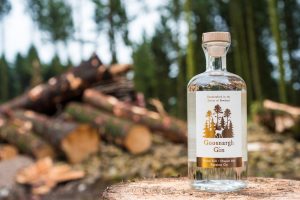 wooded landscape behind gin