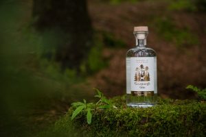 goosnargh gin bottle in lifestyle beautiful setting