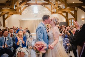 first kiss for the newlyweds