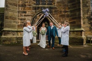 guard of honour outside the church