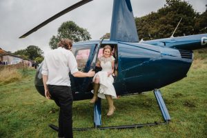 helicopter flight for bride