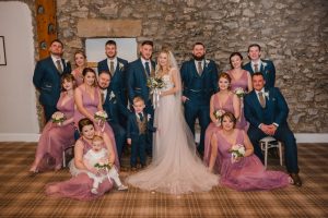 vanity fair style group shot of the bridal party