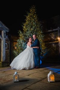 Christmas tree couple portraits