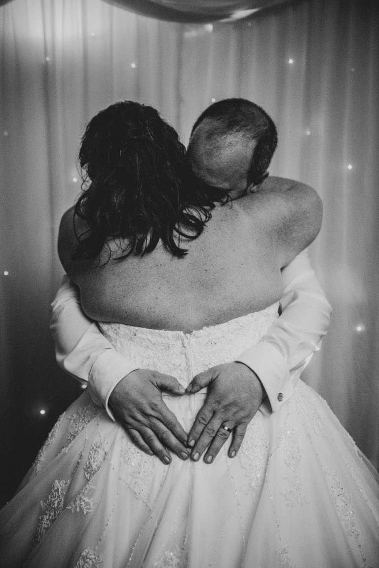 black and white portrait of couple