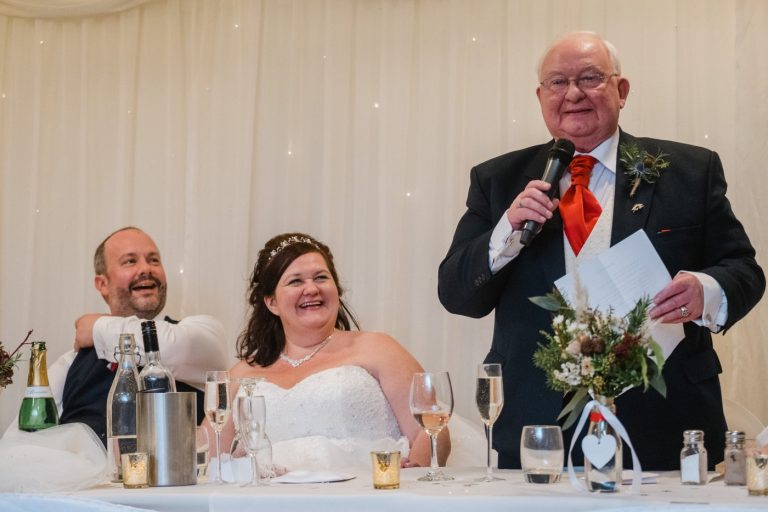speeches bride laughs at father