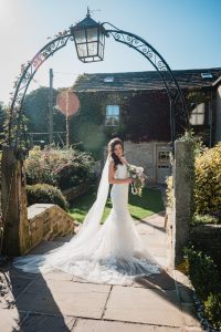 bride portrait shot outside the fleece barkisland