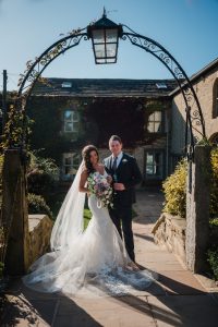the fleece countryside Inn Barkisland bride and groom