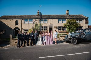 the fleece countryside Inn Barkisland bride and groom