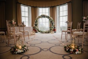 wedding ceremony room set up at Rudding Park HOtel harrogate