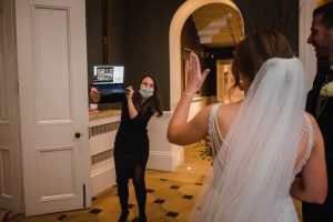 zoom ceremony for bride and groom