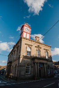 Marsden Mechanics exterior with blue sky